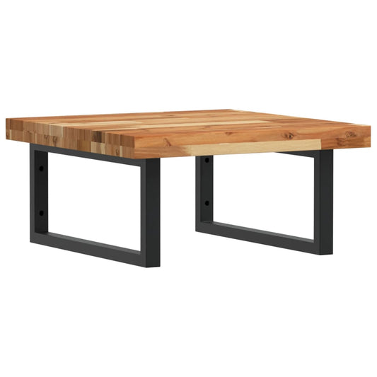 Deska Pod Umyvadlo Nástěnná Ocel A Masivní Akáciové Dřevo Tmavě Hnědá A Černá