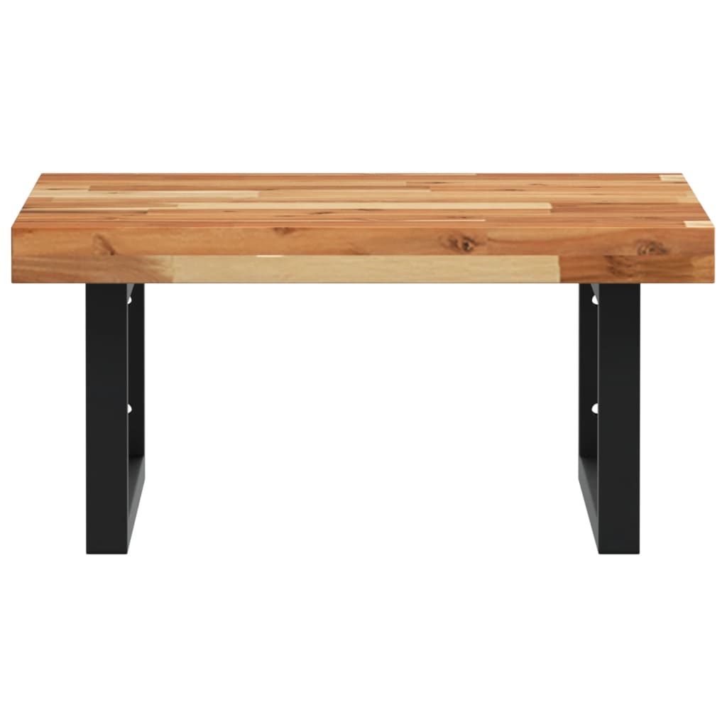 Deska Pod Umyvadlo Nástěnná Ocel A Masivní Akáciové Dřevo Tmavě Hnědá A Černá