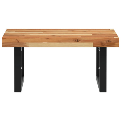 Deska Pod Umyvadlo Nástěnná Ocel A Masivní Akáciové Dřevo Tmavě Hnědá A Černá