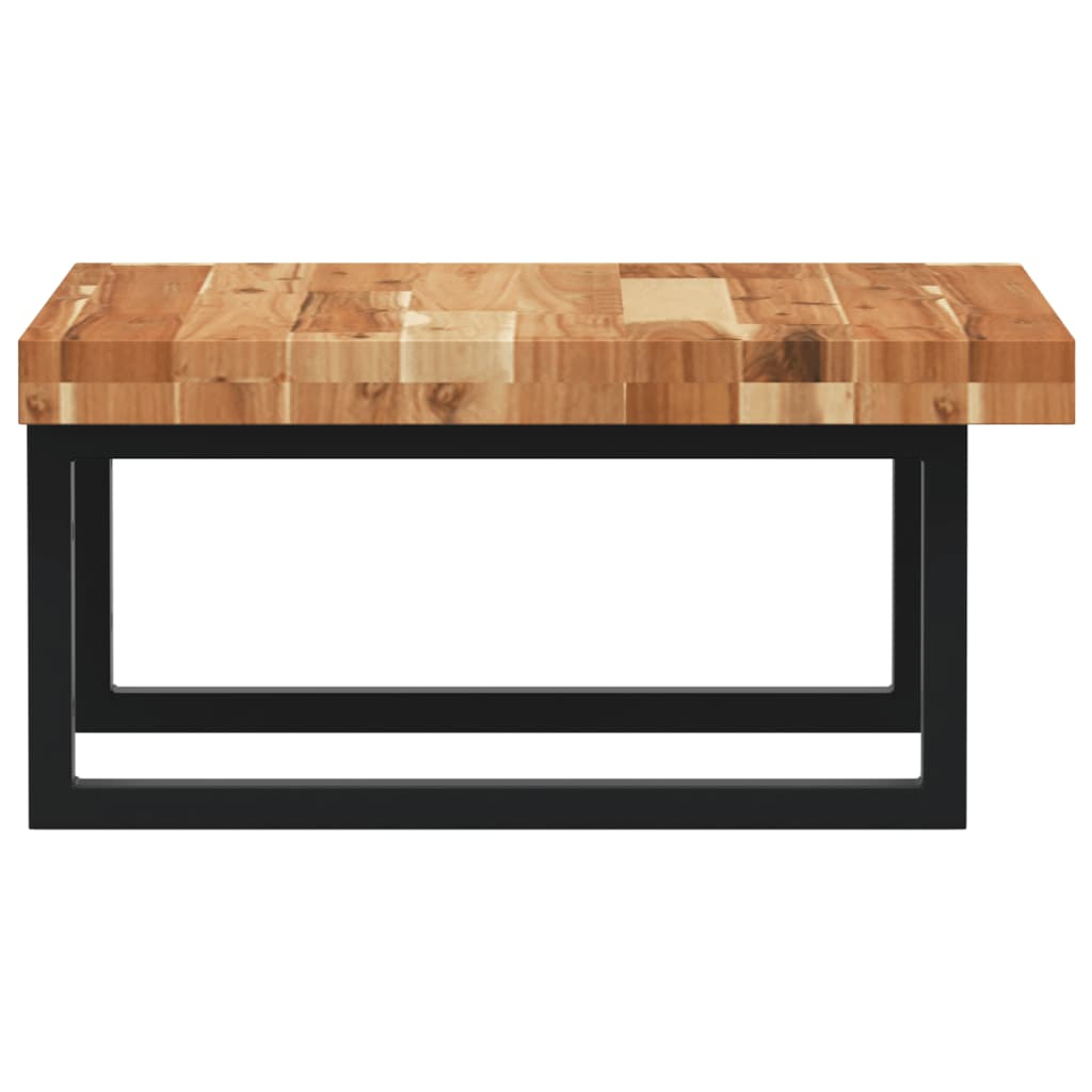 Deska Pod Umyvadlo Nástěnná Ocel A Masivní Akáciové Dřevo Tmavě Hnědá A Černá