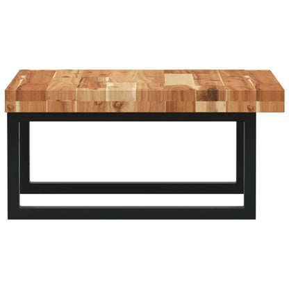 Deska Pod Umyvadlo Nástěnná Ocel A Masivní Akáciové Dřevo Tmavě Hnědá A Černá