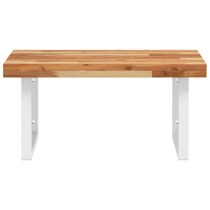 Deska Pod Umyvadlo Nástěnná Ocel A Masivní Akáciové Dřevo Tmavě Hnědá A Bílá