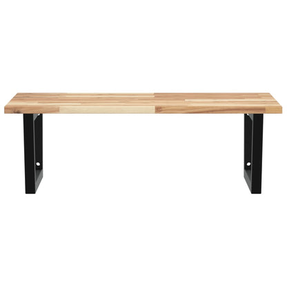 Deska Pod Umyvadlo Nástěnná Ocel A Masivní Akáciové Dřevo Hnědo-Černá