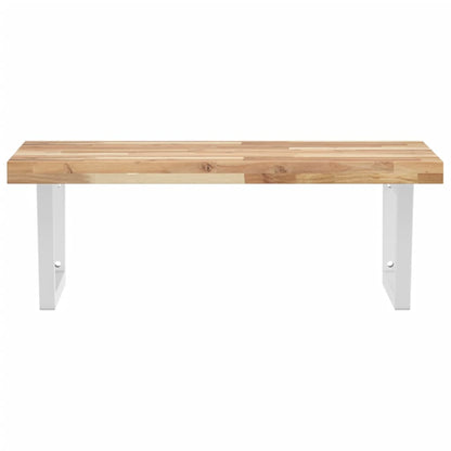 Deska Pod Umyvadlo Nástěnná Ocel A Masivní Akáciové Dřevo Hnědá A Bílá