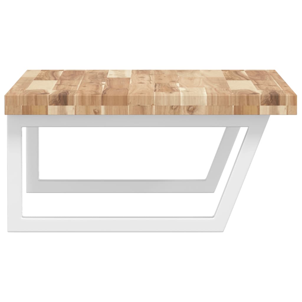 Deska Pod Umyvadlo Nástěnná Ocel A Masivní Akáciové Dřevo Hnědá A Bílá