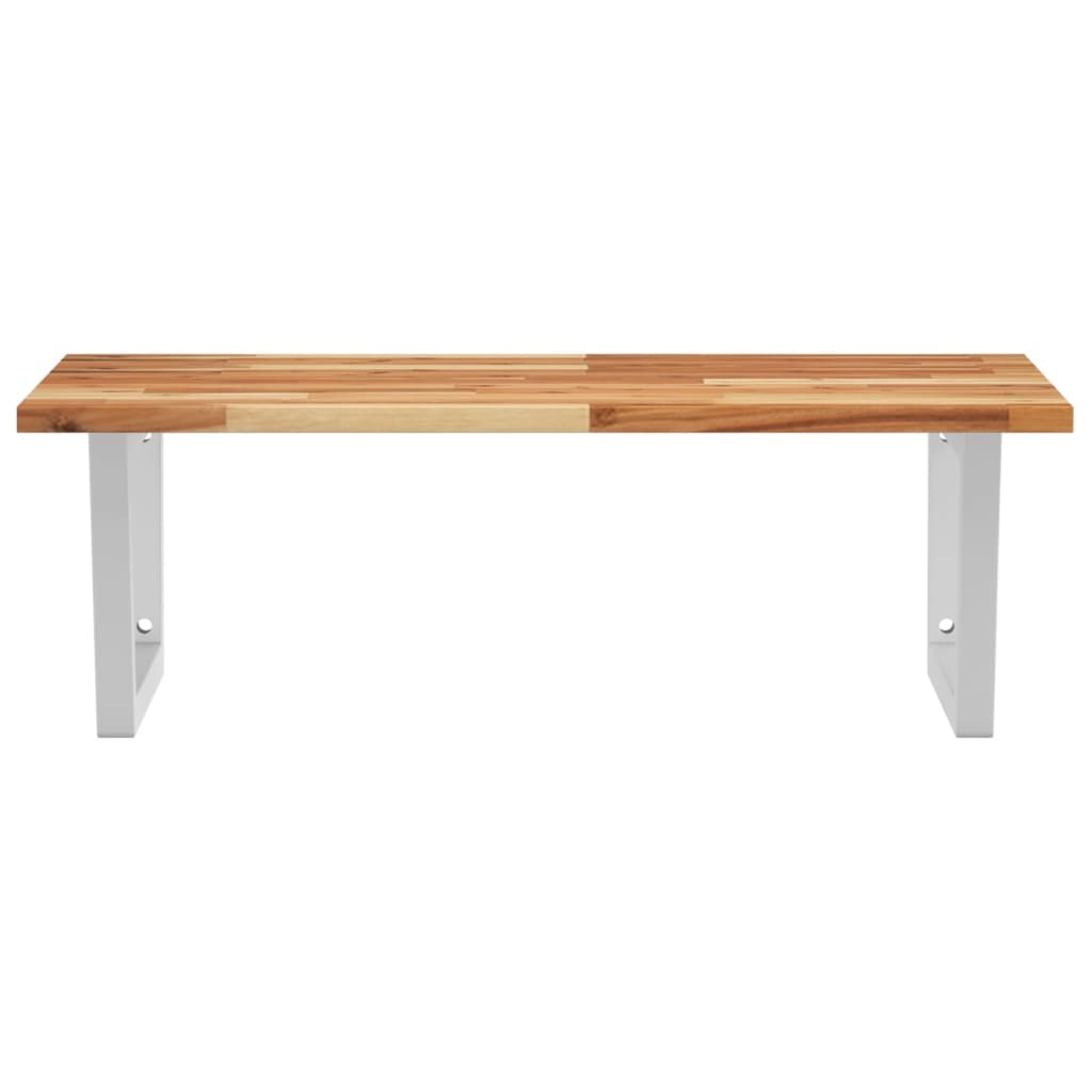 Deska Pod Umyvadlo Nástěnná Ocel A Masivní Akáciové Dřevo Tmavě Hnědá A Bílá