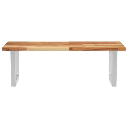 Deska Pod Umyvadlo Nástěnná Ocel A Masivní Akáciové Dřevo Tmavě Hnědá A Bílá