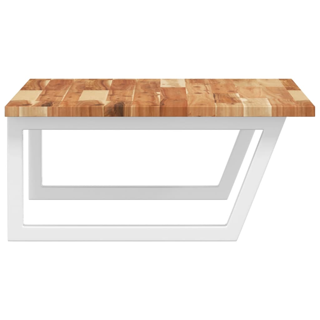 Deska Pod Umyvadlo Nástěnná Ocel A Masivní Akáciové Dřevo Tmavě Hnědá A Bílá