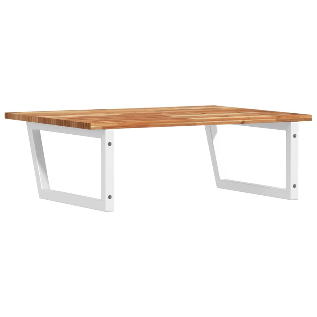 Deska Pod Umyvadlo Nástěnná Ocel A Masivní Akáciové Dřevo Tmavě Hnědá A Bílá