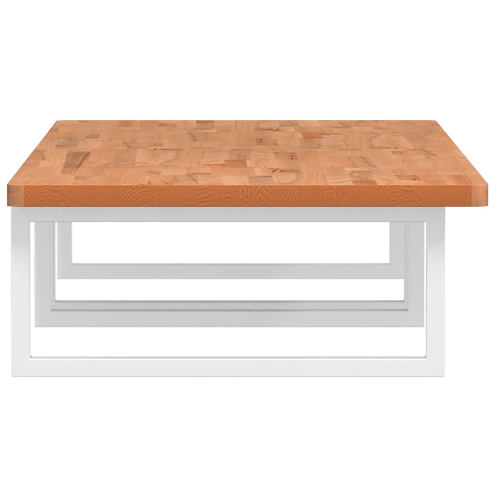 Deska Pod Umyvadlo Nástěnná Ocel A Masivní Bukové Dřevo Bílá