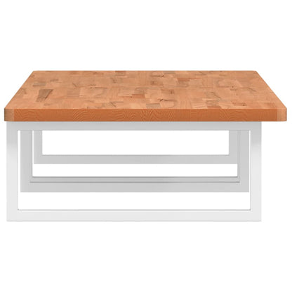 Deska Pod Umyvadlo Nástěnná Ocel A Masivní Bukové Dřevo Bílá