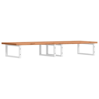 Deska Pod Umyvadlo Nástěnná Ocel A Masivní Bukové Dřevo Bílá