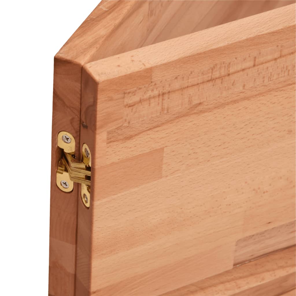 Deska Pod Umyvadlo Nástěnná Ocel A Masivní Bukové Dřevo Černá