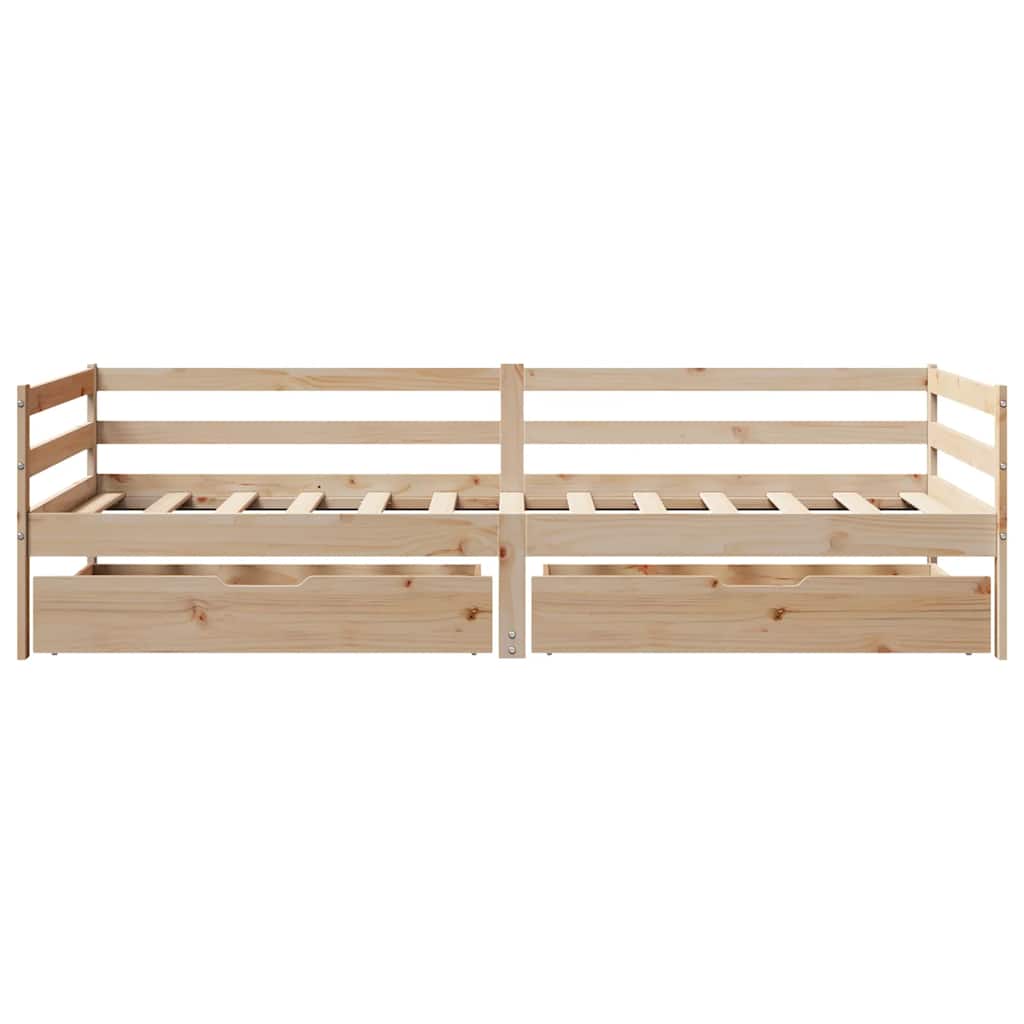 Válenda Se Zásuvkami 90 X 200 Cm Masivní Borovice Modrá