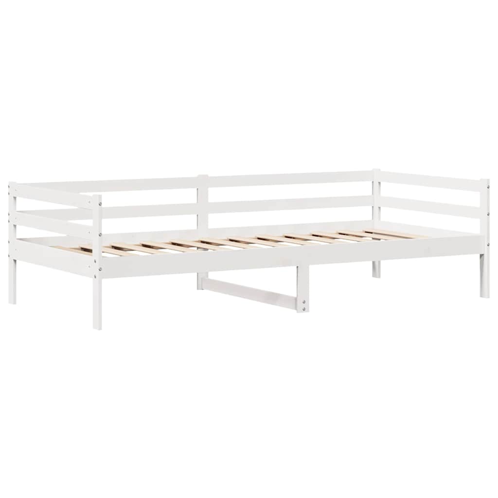 Válenda Se Zásuvkami Bílá 90 X 200 Cm Masivní Borovice Taupe