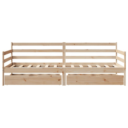 Válenda Se Zásuvkami 90 X 200 Cm Masivní Borovice Černá