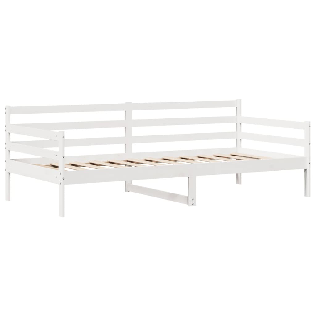 Válenda Se Zásuvkami Bílá 90 X 200 Cm Masivní Borovice Taupe