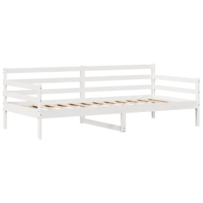 Válenda Se Zásuvkami Bílá 90 X 200 Cm Masivní Borovice Taupe