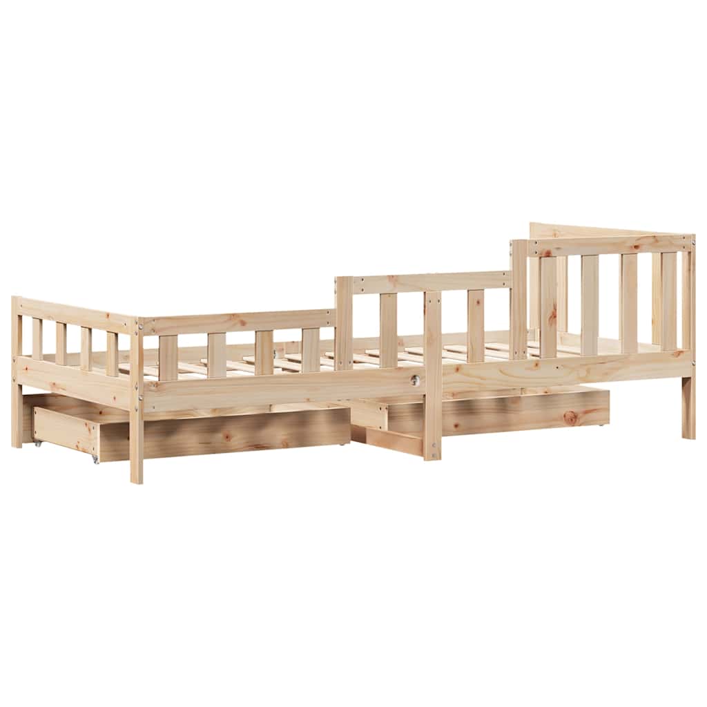 Válenda Se Zásuvkami 90 X 200 Cm Masivní Borovice