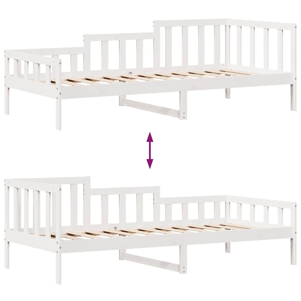 Válenda Se Zásuvkami Bílá 80 X 200 Cm Masivní Borovice