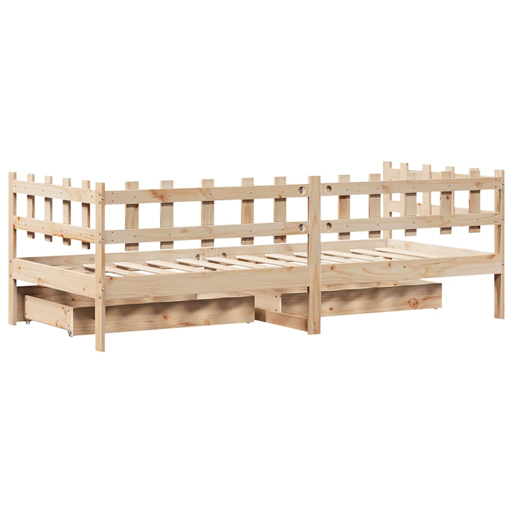 Válenda Se Zásuvkami 80 X 200 Cm Masivní Borovice