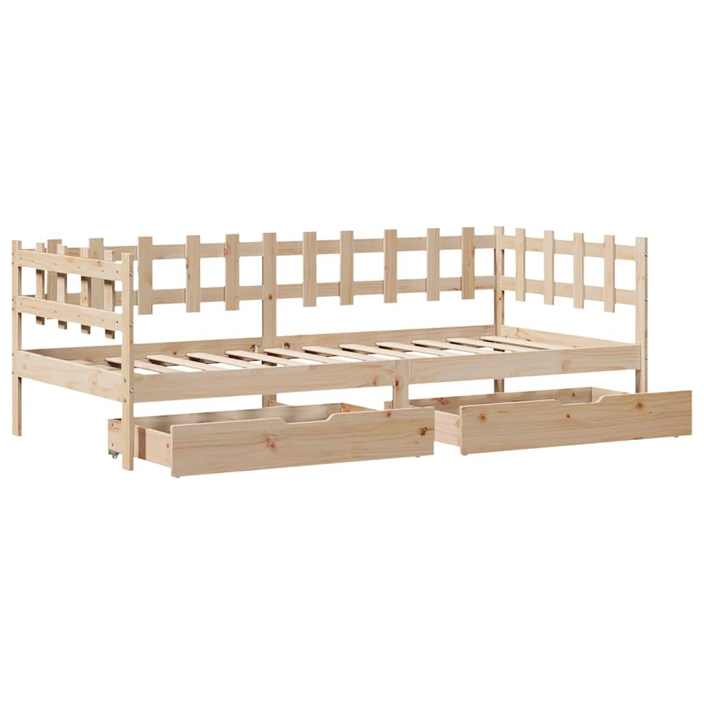 Válenda Se Zásuvkami 80 X 200 Cm Masivní Borovice