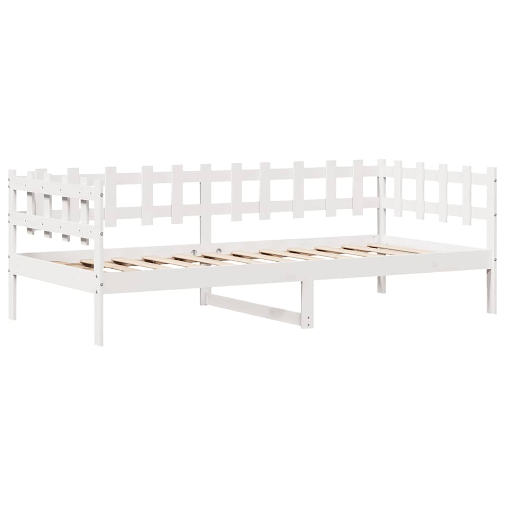 Válenda Se Zásuvkami Bílá 90 X 200 Cm Masivní Borovice