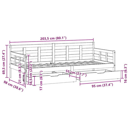 Válenda Se Zásuvkami Masivní Borovice