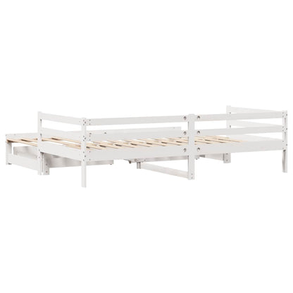Válenda Se Zásuvkami Bílá 90 X 200 Cm Masivní Borovice
