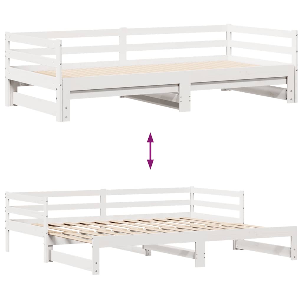 Válenda S Přistýlkou A Zásuvkami Bez Matrace Bílá 90X190 Cm Kouřový Dub