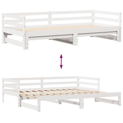 Válenda S Přistýlkou A Zásuvkami Bez Matrace Bílá 90X190 Cm Kouřový Dub