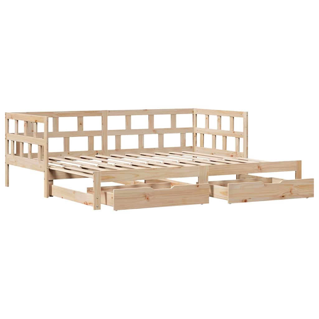 Válenda S Přistýlkou A Zásuvkami Bez Matrace 90X200 Cm Černá
