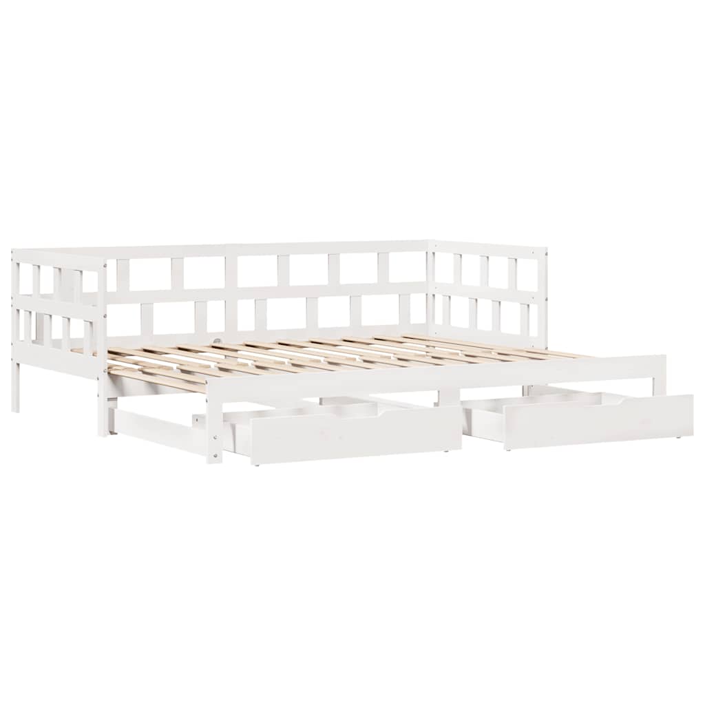 Válenda S Přistýlkou A Zásuvkami Bez Matrace Bílá 90X200 Cm