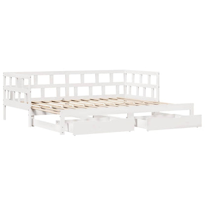 Válenda S Přistýlkou A Zásuvkami Bez Matrace Bílá 90X200 Cm