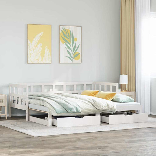 Válenda S Přistýlkou A Zásuvkami Bez Matrace Bílá 90X200 Cm
