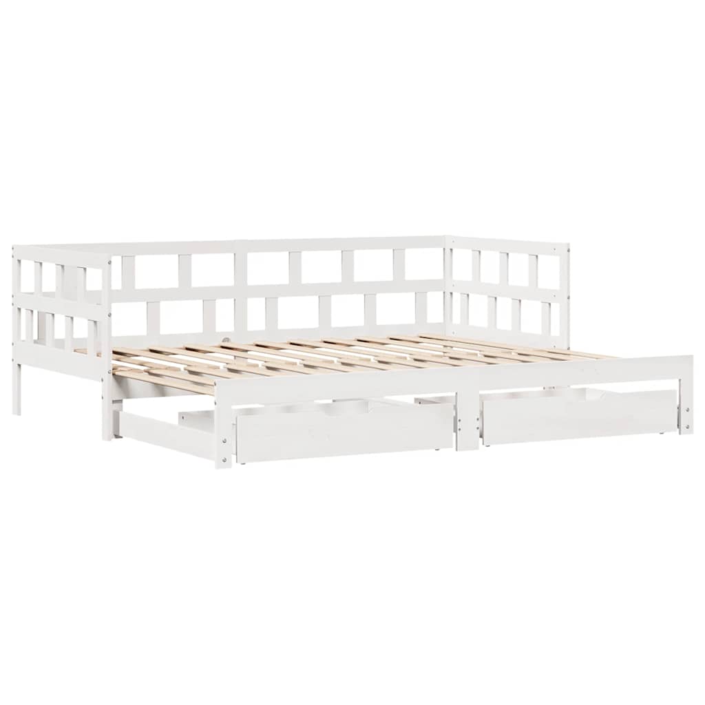 Válenda S Přistýlkou A Zásuvkami Bez Matrace Bílá 90X190 Cm