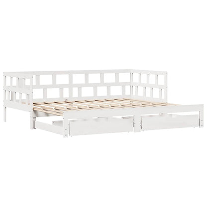 Válenda S Přistýlkou A Zásuvkami Bez Matrace Bílá 90X190 Cm