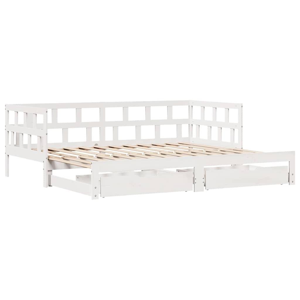 Válenda S Přistýlkou A Zásuvkami Bez Matrace Bílá 90X200 Cm