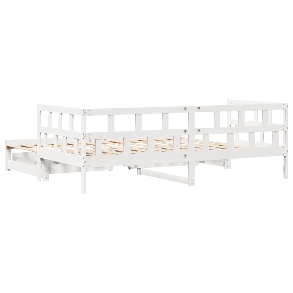 Válenda S Přistýlkou A Zásuvkami Bez Matrace Bílá 90X200 Cm