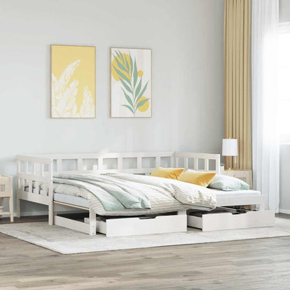 Válenda S Přistýlkou A Zásuvkami Bez Matrace Bílá 90X200 Cm