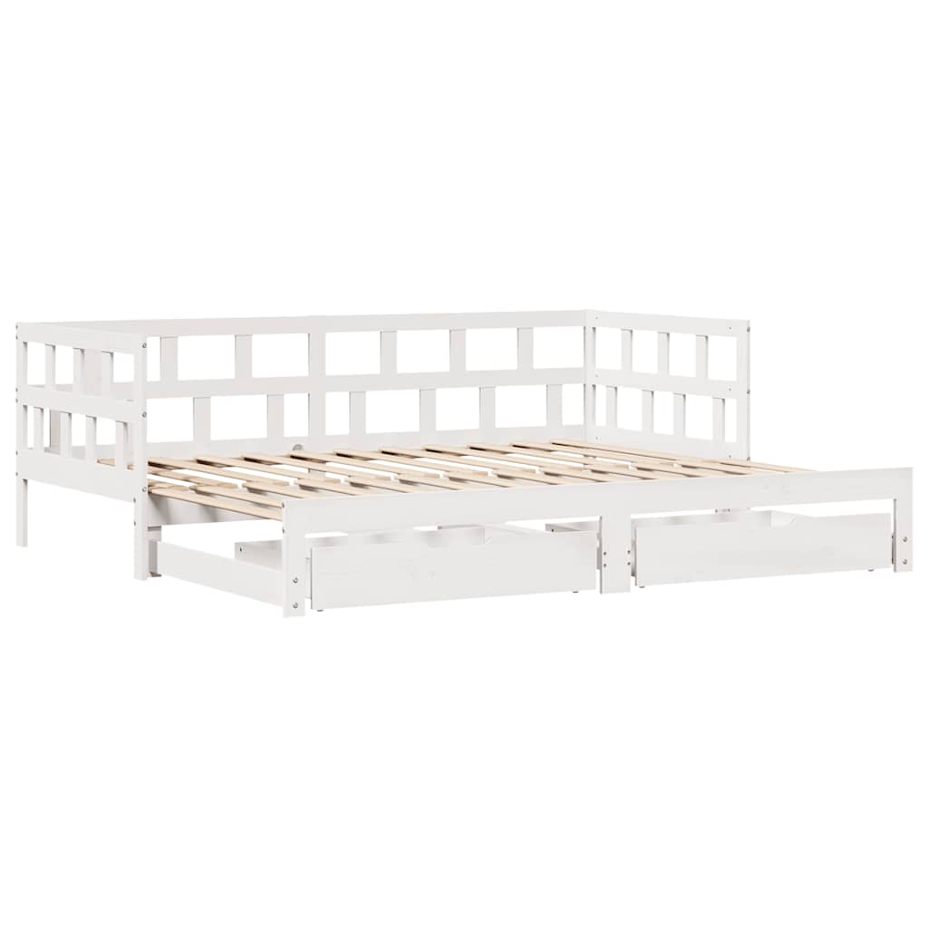 Válenda S Přistýlkou A Zásuvkami Bez Matrace Bílá 80X200 Cm