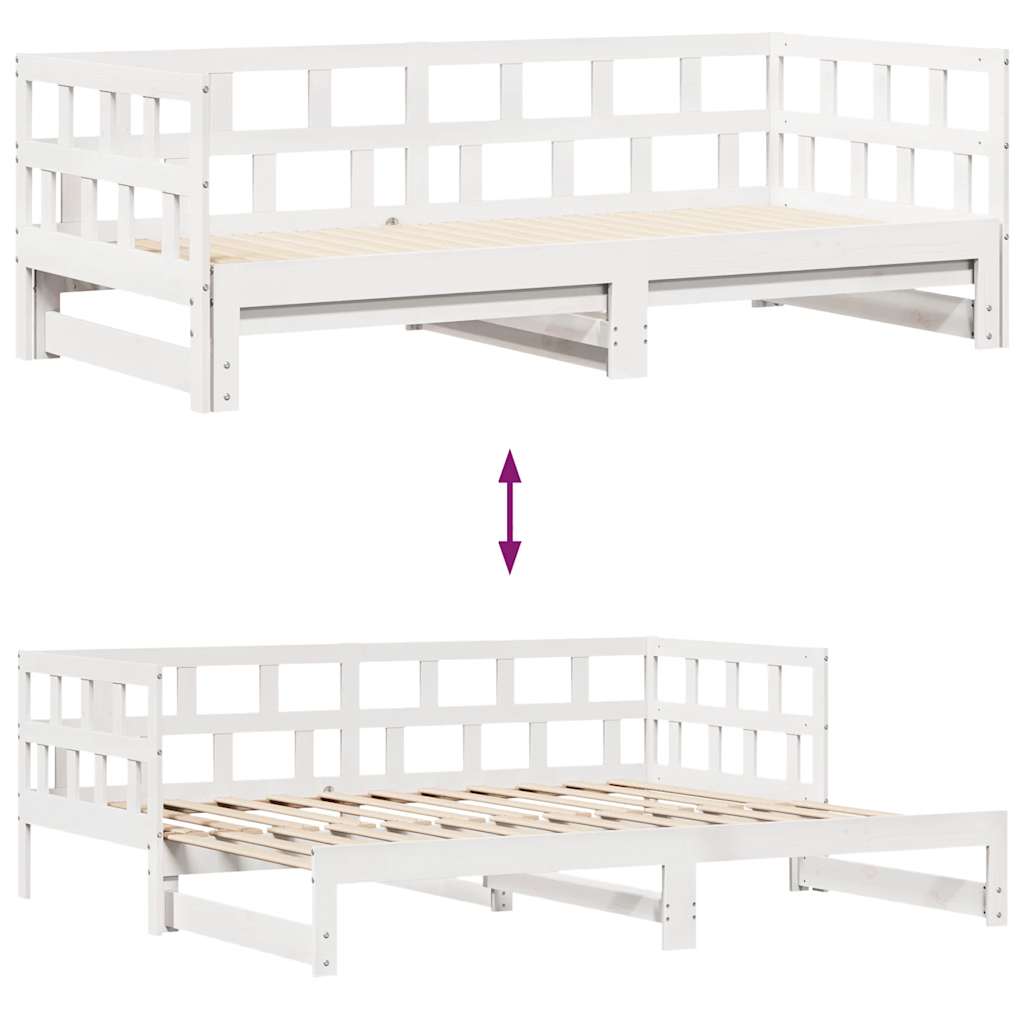 Válenda S Přistýlkou A Zásuvkami Bez Matrace Bílá 80X200 Cm