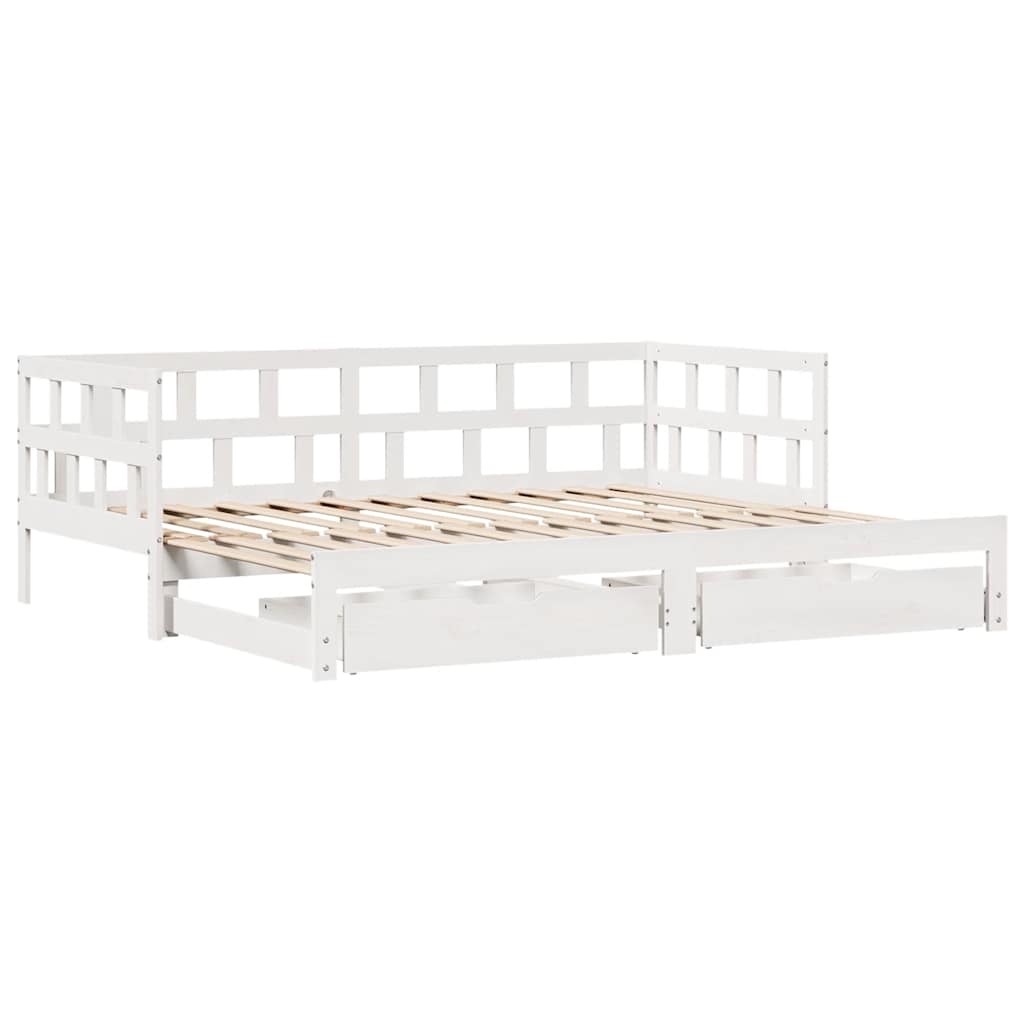 Válenda S Přistýlkou A Zásuvkami Bez Matrace Bílá 90X190 Cm