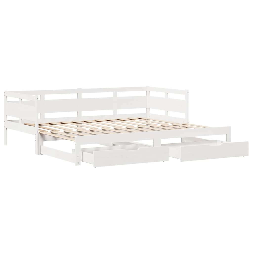 Válenda S Přistýlkou A Zásuvkami Bez Matrace Bílá 80X200 Cm