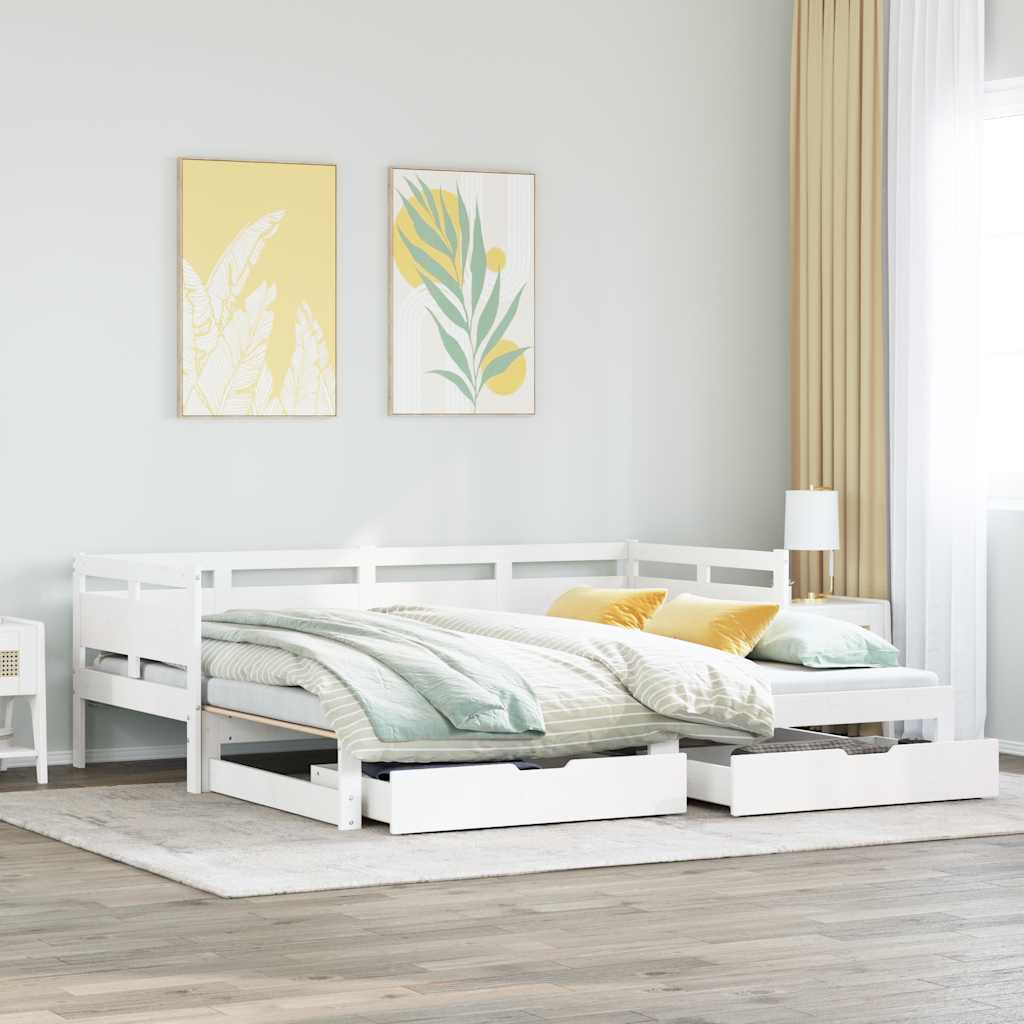 Válenda S Přistýlkou A Zásuvkami Bez Matrace Bílá 80X200 Cm