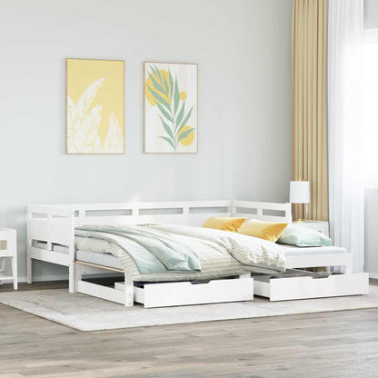 Válenda S Přistýlkou A Zásuvkami Bez Matrace Bílá 80X200 Cm