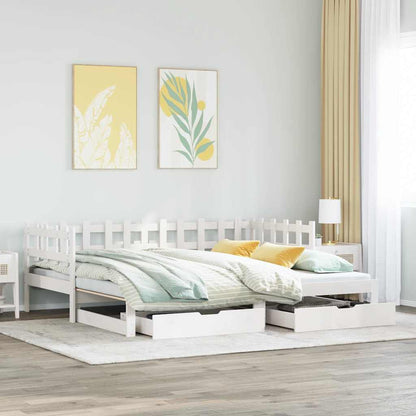 Válenda S Přistýlkou A Zásuvkami Bez Matrace Bílá 90X190 Cm