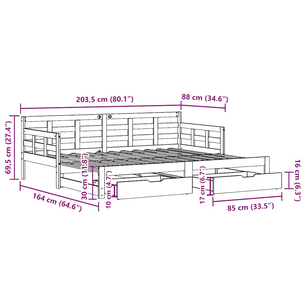 Válenda S Přistýlkou A Zásuvkami Bez Matrace