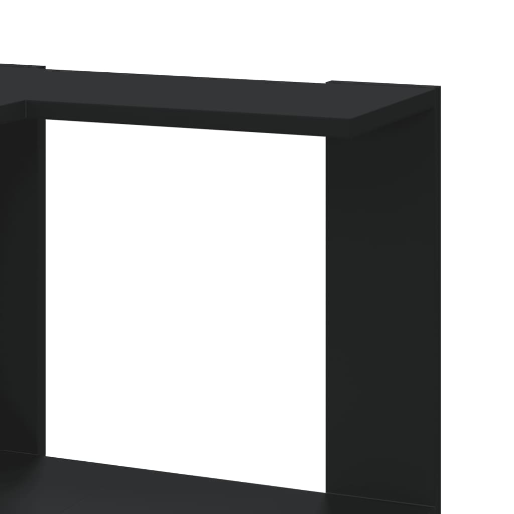 Rohová 5Patrová Knihovna Černá 50X50X179 Cm Kompozitní Dřevo