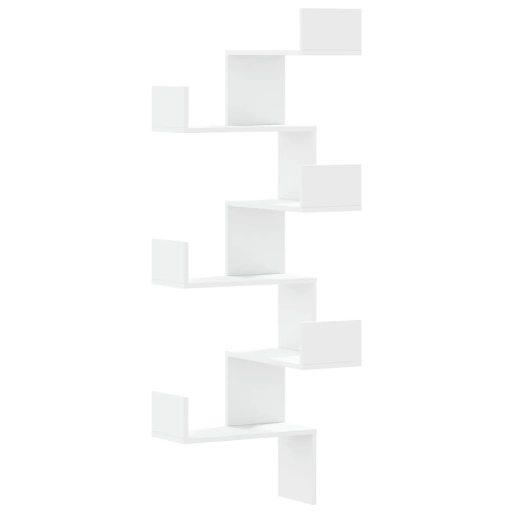 Nástěnná Rohová Police 45 X 45 X 147 Cm Kompozitní Dřevo